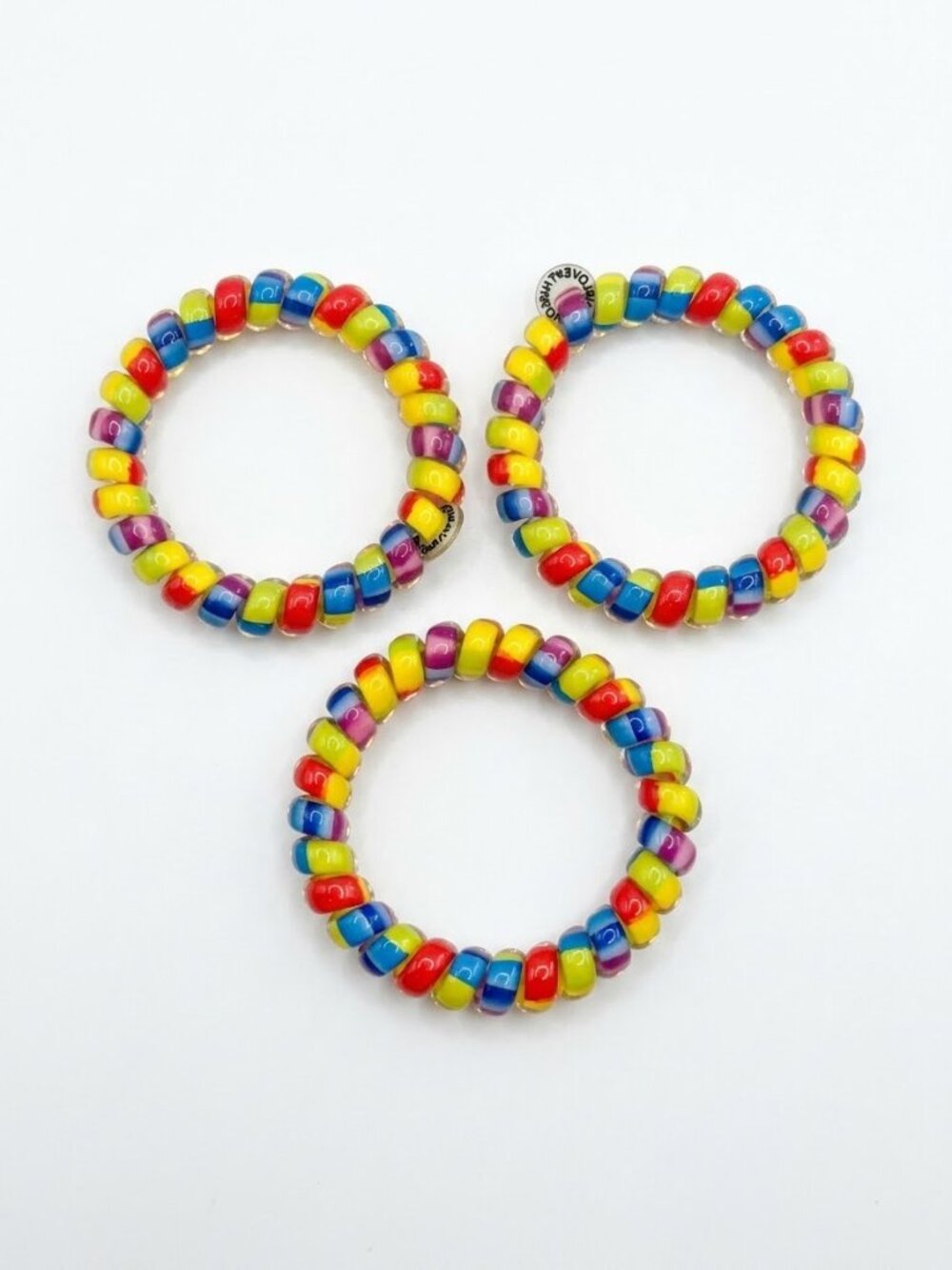 New 3 Pack Colorful Coiled Hair Ties